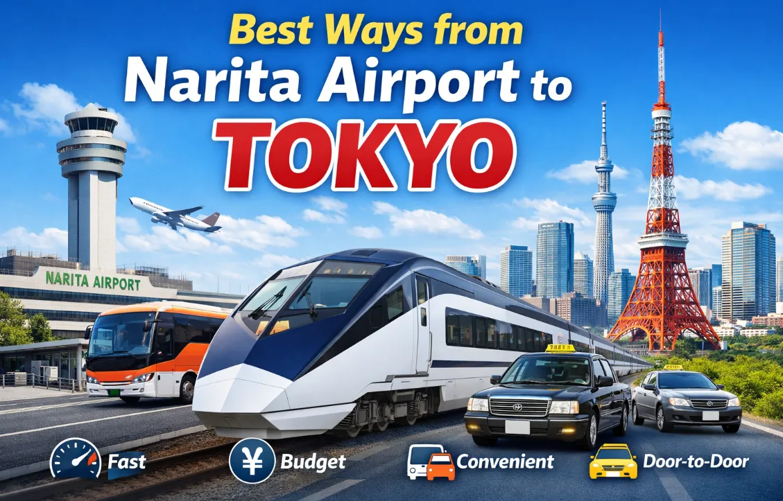 5 Best Ways from Narita Airport to Tokyo (2026): Time, Cost, Pros/Cons & Booking Guide