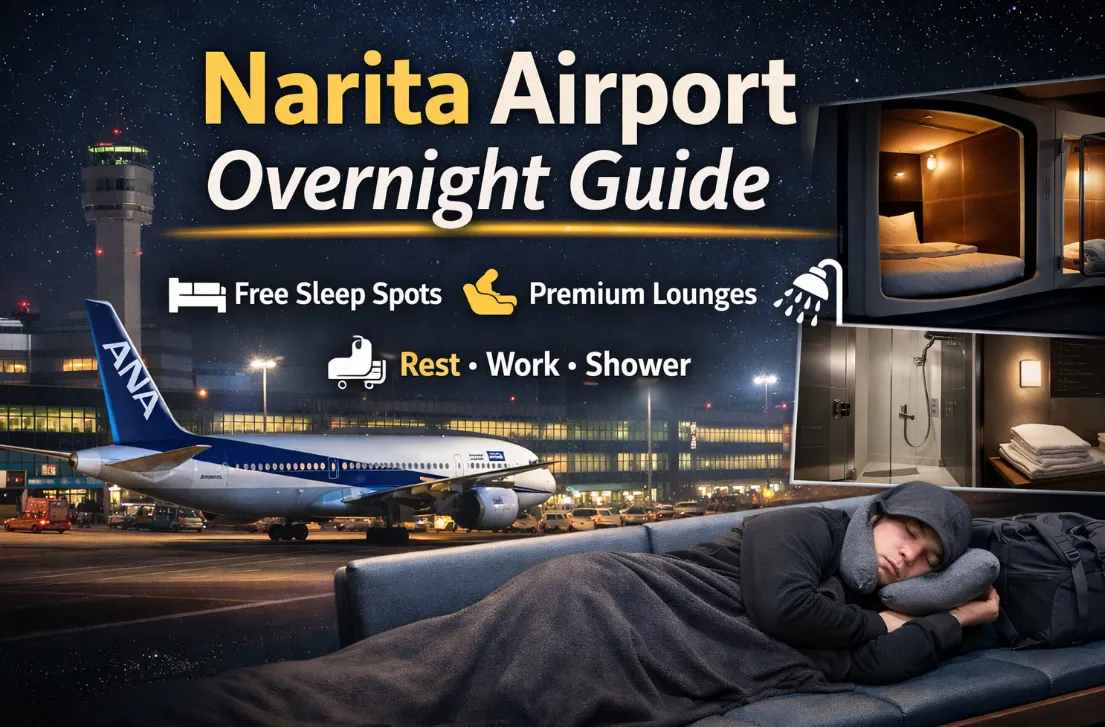 Narita Airport Overnight Guide 2026: Best Free Sleep Spots & Premium Lounges (Rest, Work & Shower)