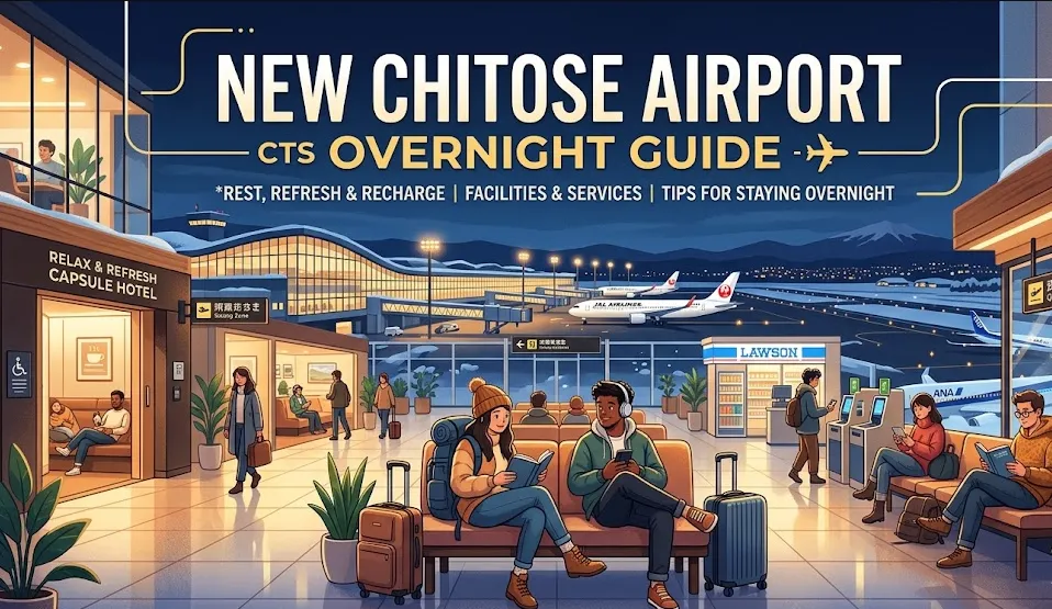 New Chitose Airport Overnight Guide 2026: Best Free Sleep Spots, Onsen, 24h Lounges, Food & Showers