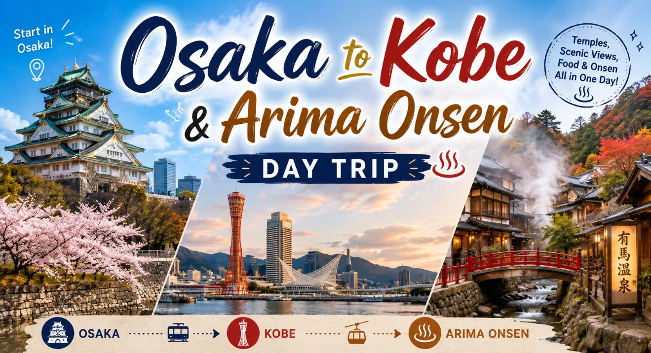 Osaka to Kobe & Arima Onsen Day Trip (2026): The Best Route, Wagyu Lunch & Itinerary