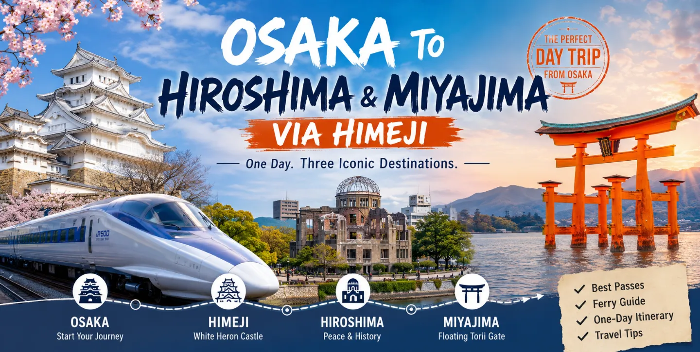Osaka to Hiroshima & Miyajima via Himeji (2026): Best Passes, Ferry & One-Day Itinerary